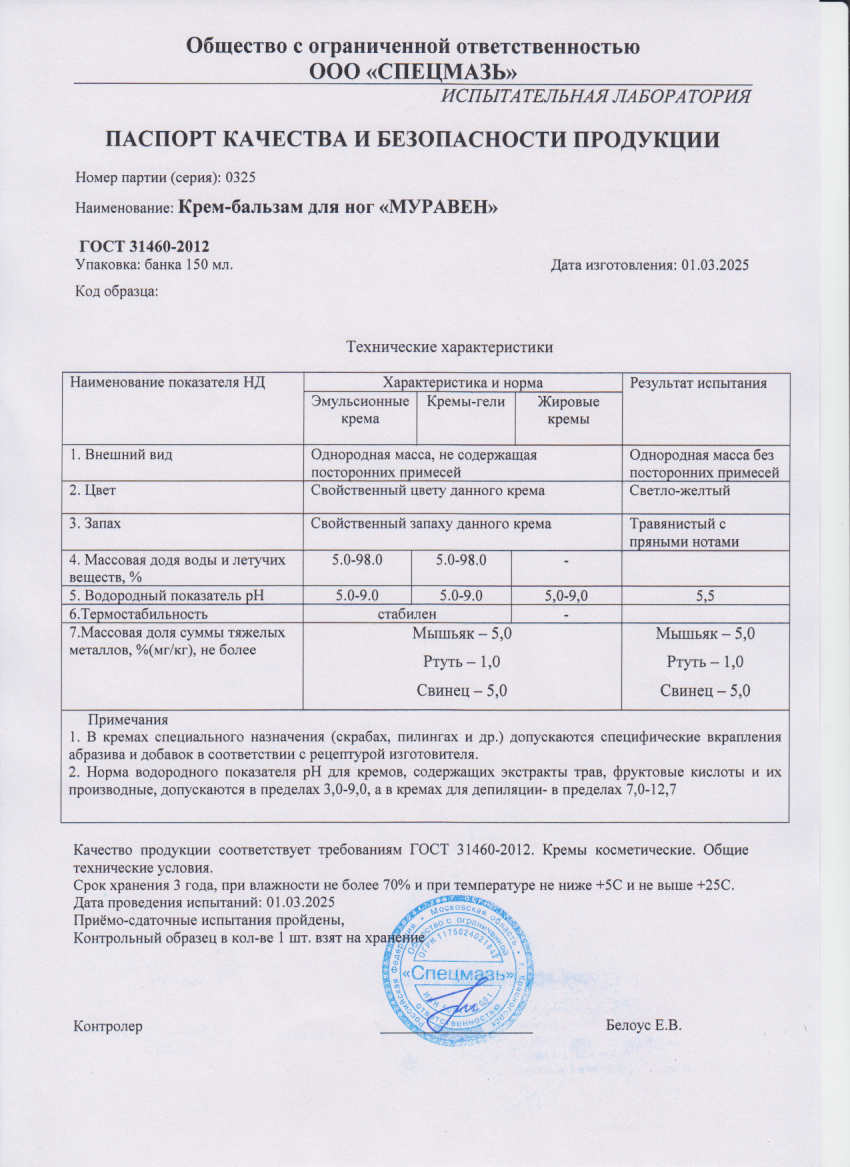 Паспорт №032025